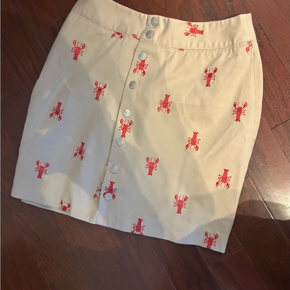 Lilly Pulitzer Beige Skirt with Red Lobster Print women size 2